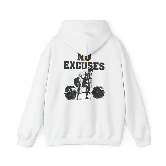 No Excuses Deadlift Hoodie — Motivational Weightlifting Gym Hoodie
