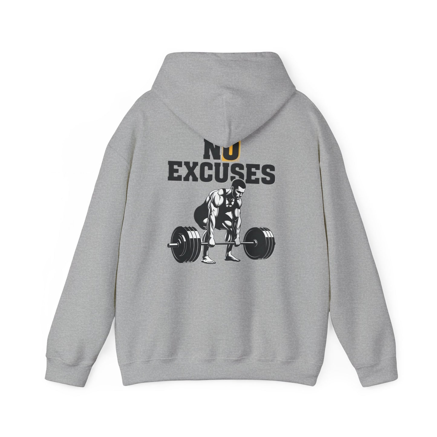 No Excuses Deadlift Hoodie — Motivational Weightlifting Gym Hoodie
