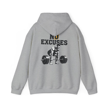 No Excuses Deadlift Hoodie — Motivational Weightlifting Gym Hoodie