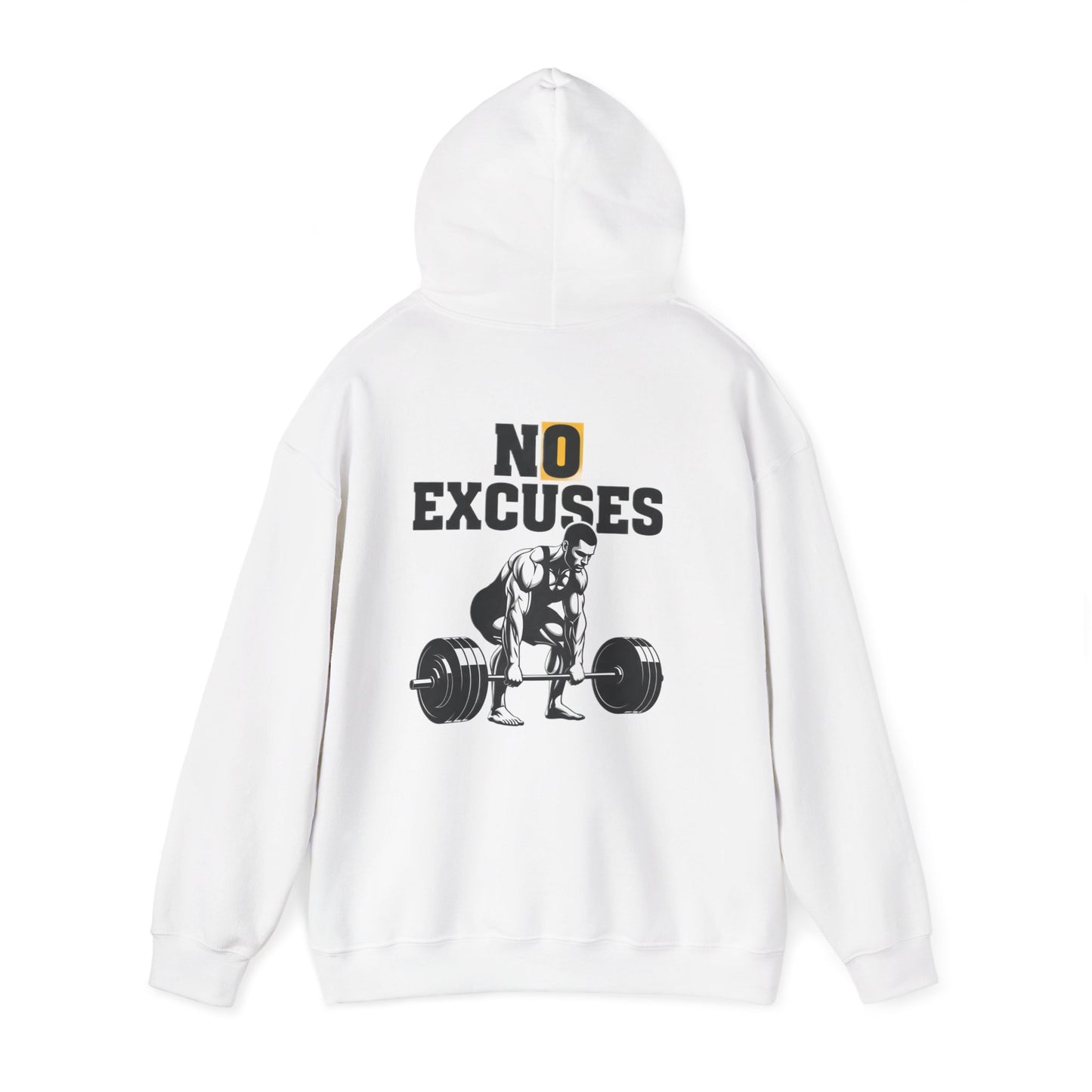 No Excuses Deadlift Hoodie — Motivational Weightlifting Gym Hoodie