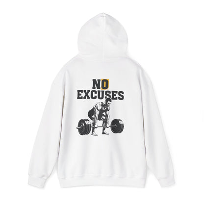 No Excuses Deadlift Hoodie — Motivational Weightlifting Gym Hoodie