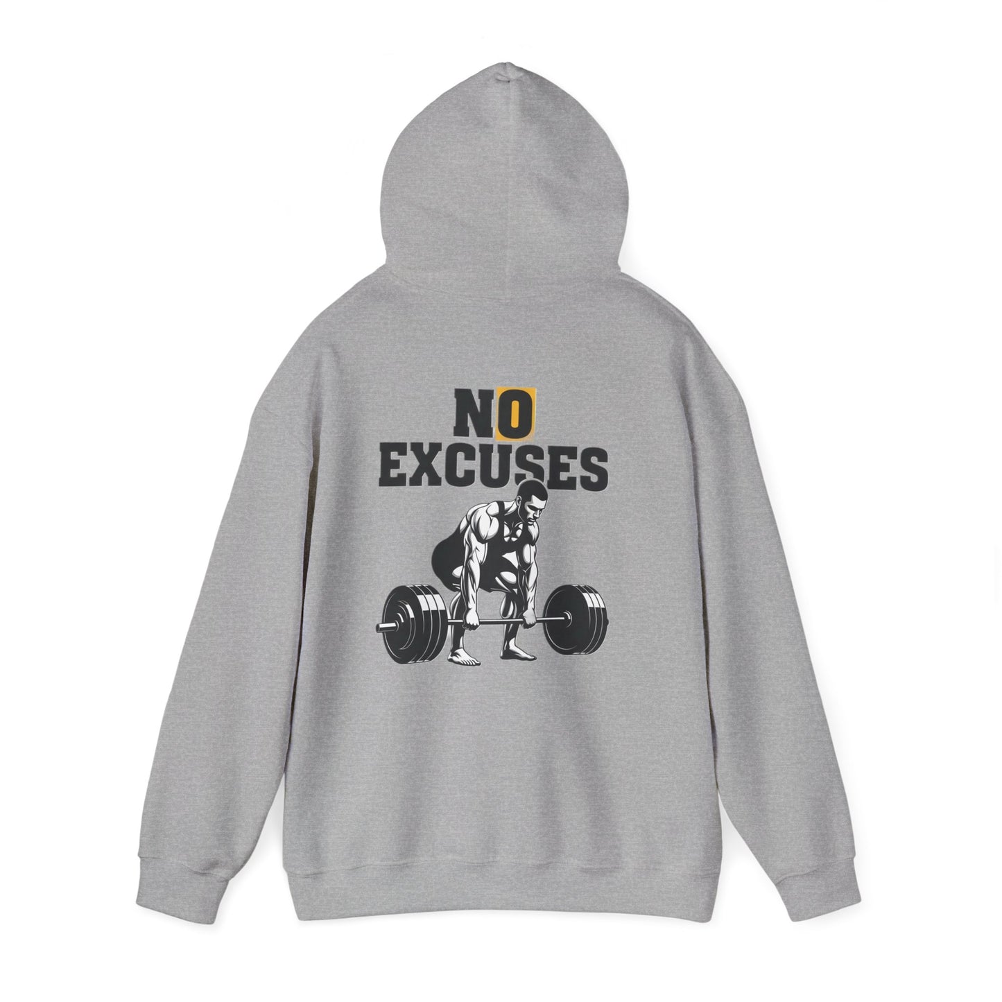 No Excuses Deadlift Hoodie — Motivational Weightlifting Gym Hoodie