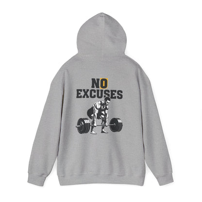 No Excuses Deadlift Hoodie — Motivational Weightlifting Gym Hoodie